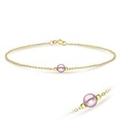 Pink Pearl Gold Plated Silver Bracelet BRS-01-GP